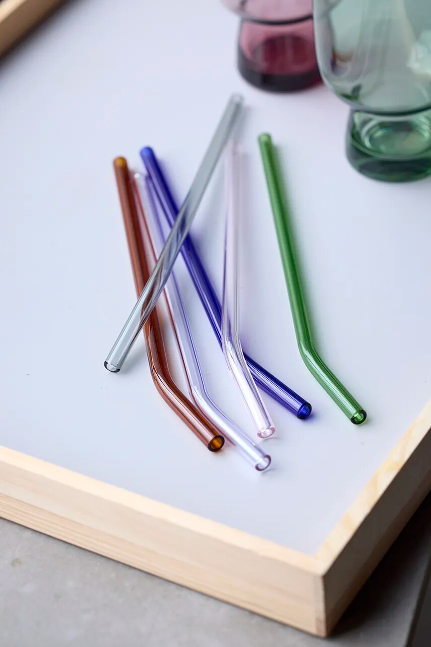 Набір скляних трубочок зі щіточкою Lyngby Glas 4-pack