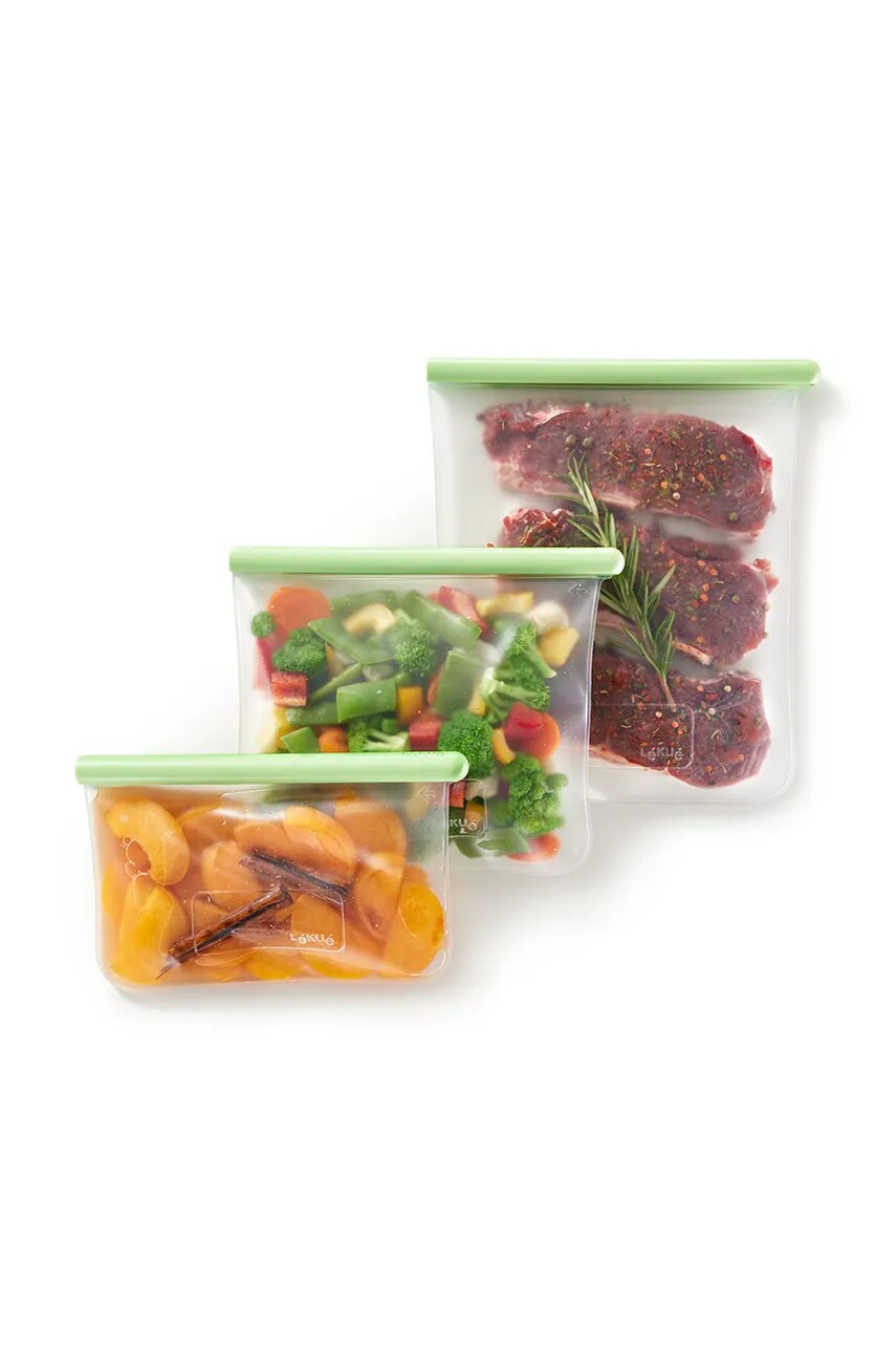 Набір продуктових пакетів Lekue 3-pack колір зелений