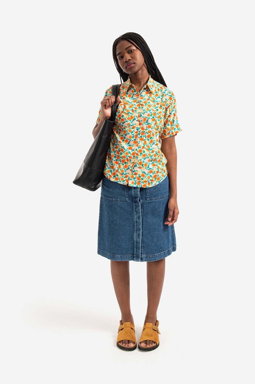Сорочка A.P.C. Chemise Zoe жіноча колір помаранчевий relaxed класичний комір VIAIN.F12504-ORANGE