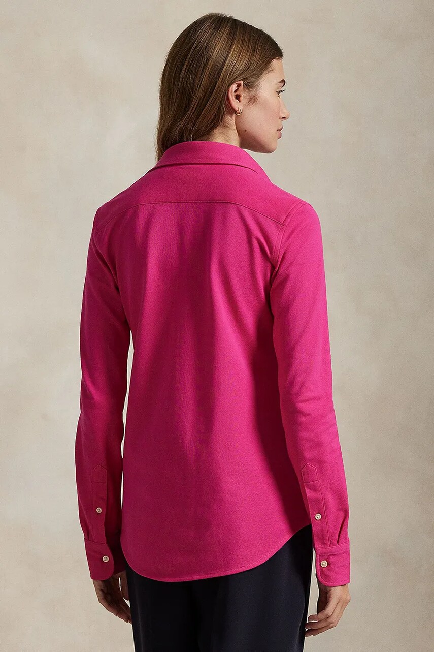 Бавовняна сорочка Polo Ralph Lauren жіноча колір чорний regular класичний комір 211924258