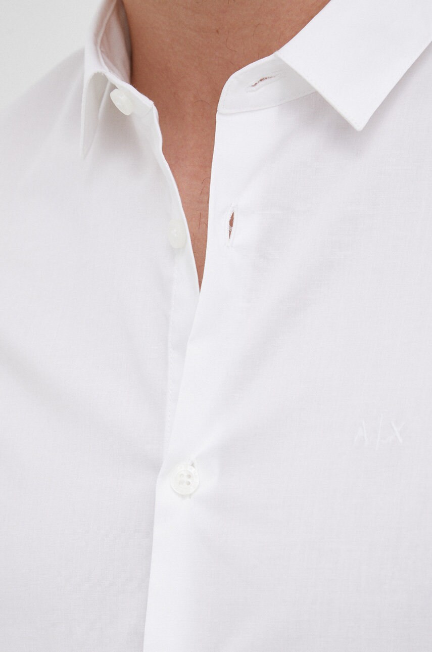 Сорочка Armani Exchange чоловіча колір білий slim класичний комір