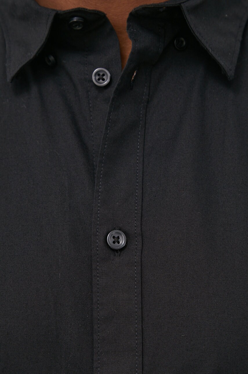 Сорочка Solid чоловіча колір чорний regular комір button-down