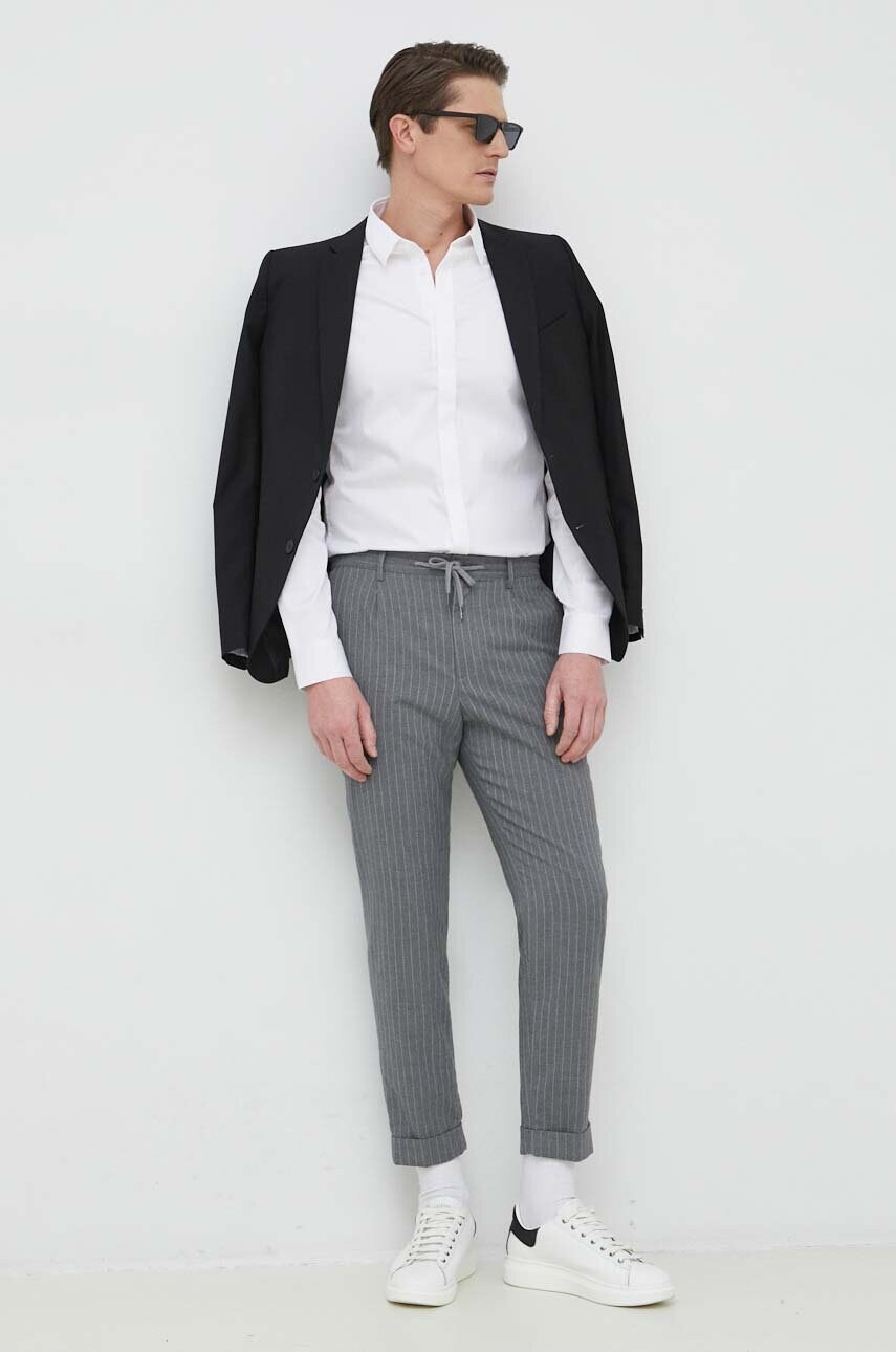 Сорочка Armani Exchange чоловіча колір білий slim класичний комір