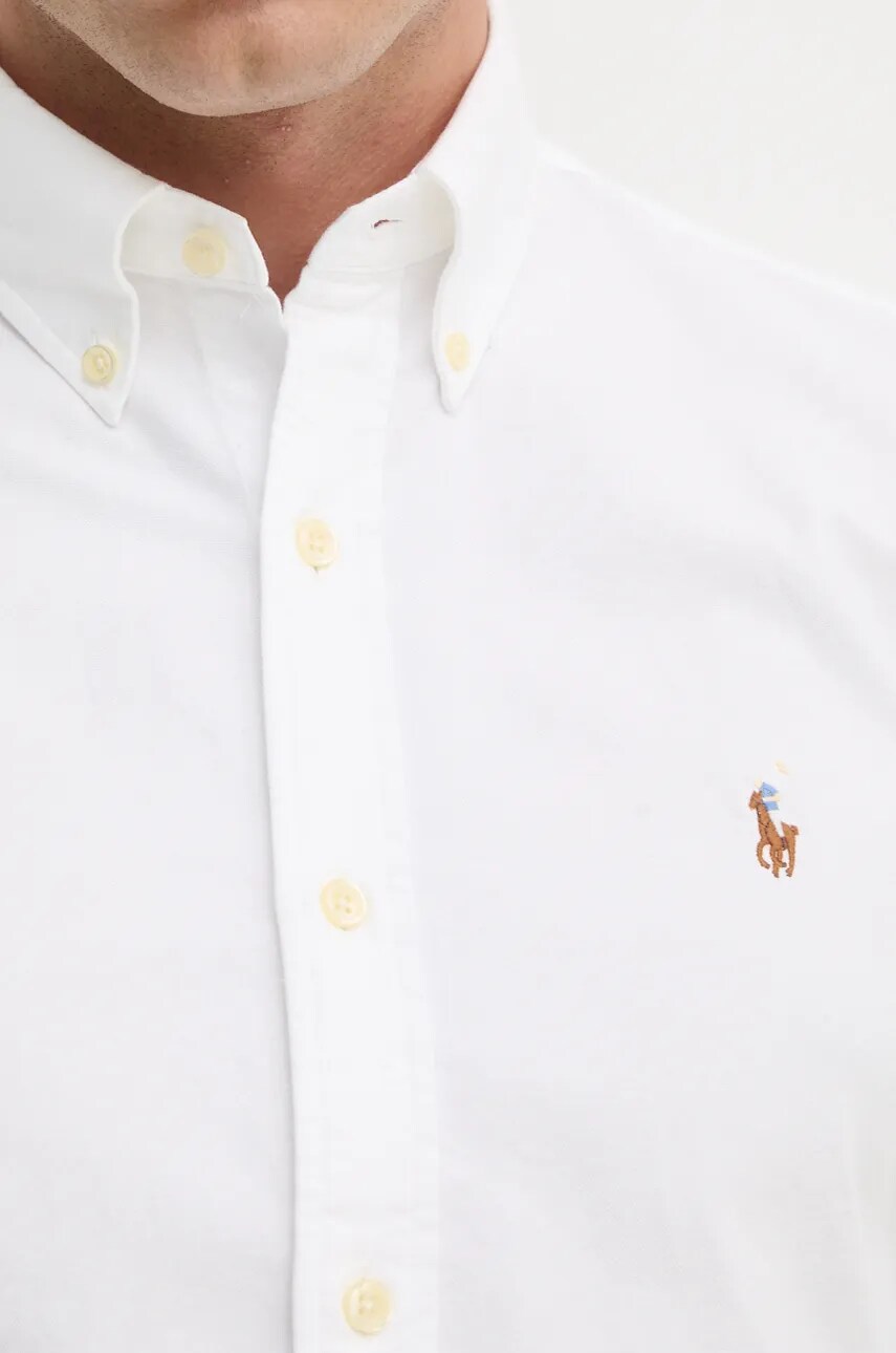 Бавовняна сорочка Polo Ralph Lauren чоловіча колір білий regular комір button-down 710792041