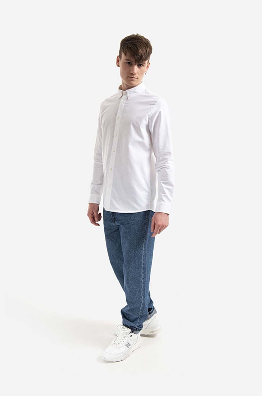 Бавовняна сорочка A.P.C. Chemise Greg чоловіча колір білий regular класичний комір COECK.H12499-WHITE