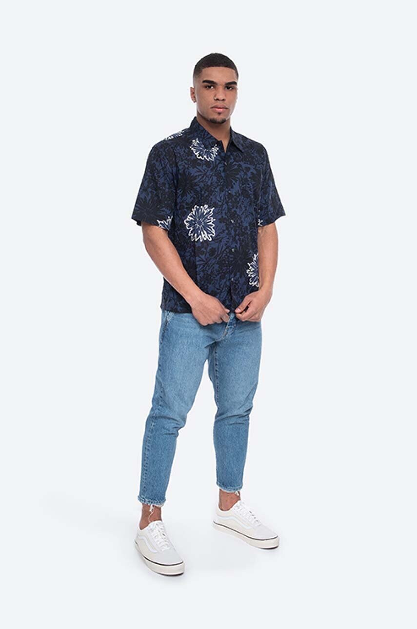 Бавовняна сорочка Norse Projects Carsten чоловіча колір бордовий regular класичний комір N40.0517.7169-7169