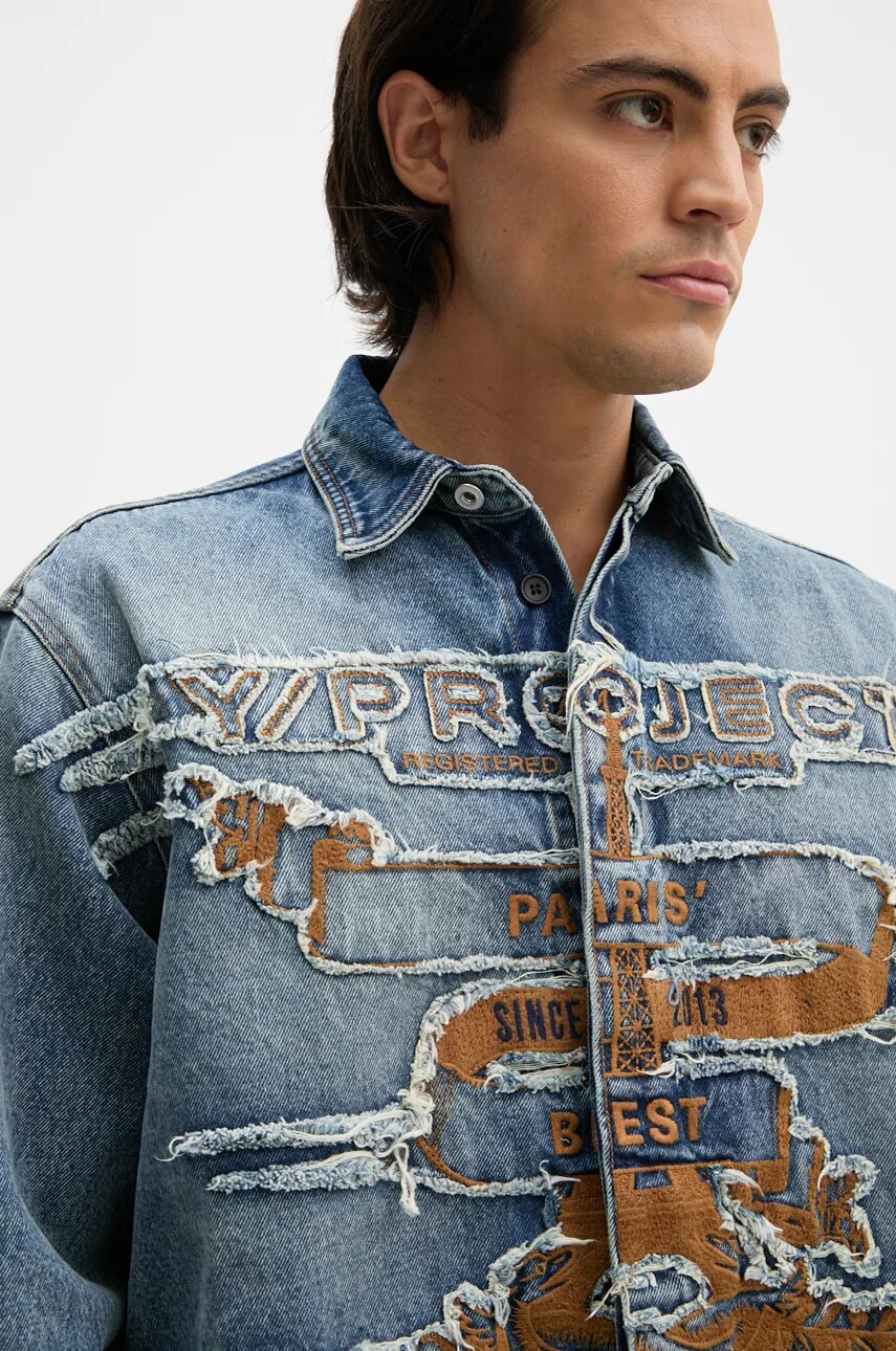 Джинсова сорочка Y/Project EVERGREEN PARIS' BEST PATCH DENIM SHIRT relaxed класичний комір 207SI002