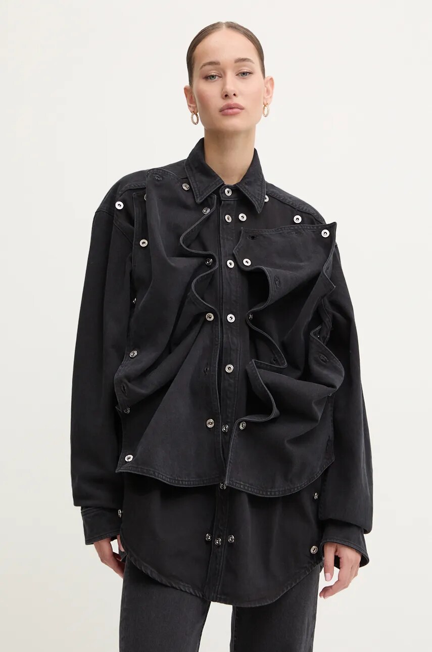 Джинсова куртка Y/Project EVERGREEN SNAP OFF DENIM SHIRT колір чорний перехідна 207SI001