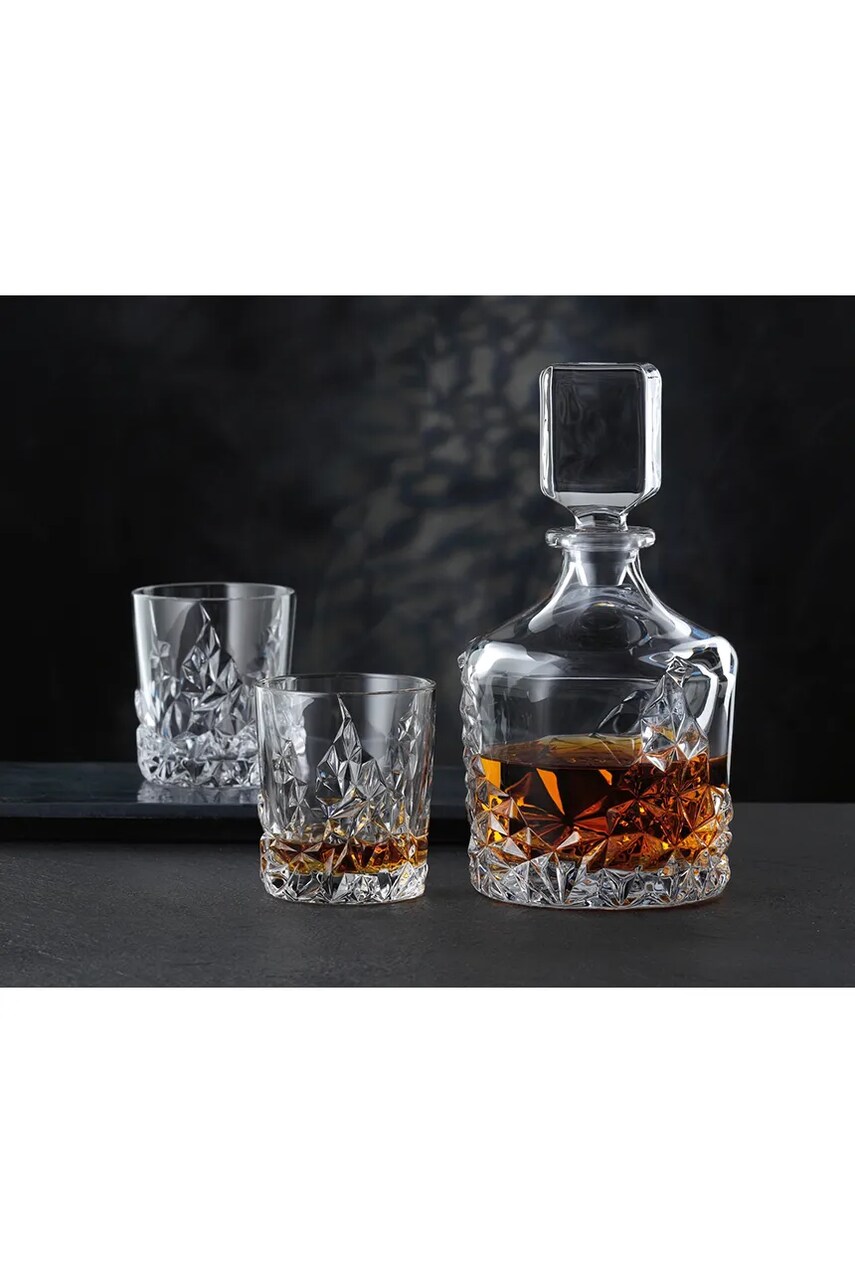 Графин для віскі зі склянками Nachtmann Sculpture Whisky 750 ml / 365 ml 3-pack колір прозорий