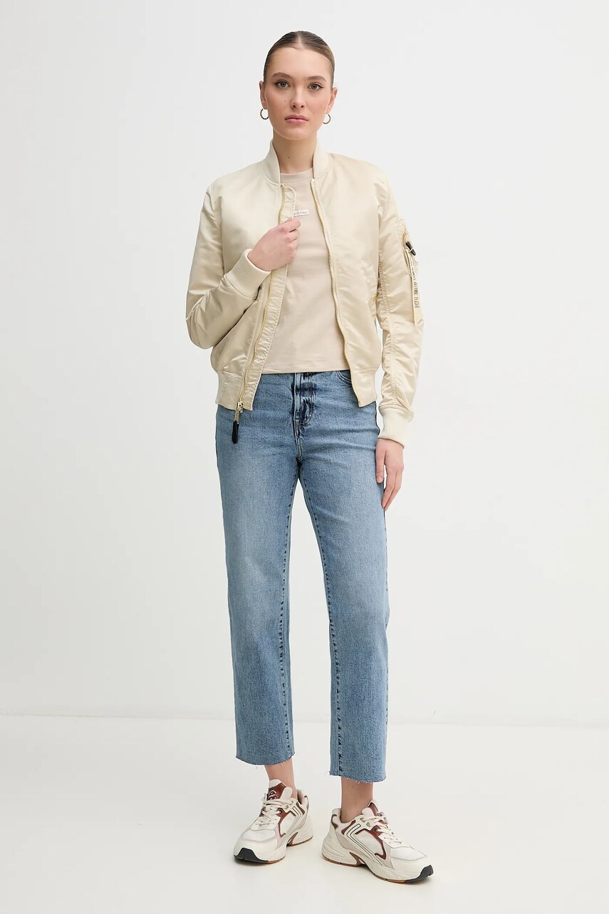 Куртка-бомбер Alpha Industries MA-1 VF LW жіноча колір бежевий перехідна