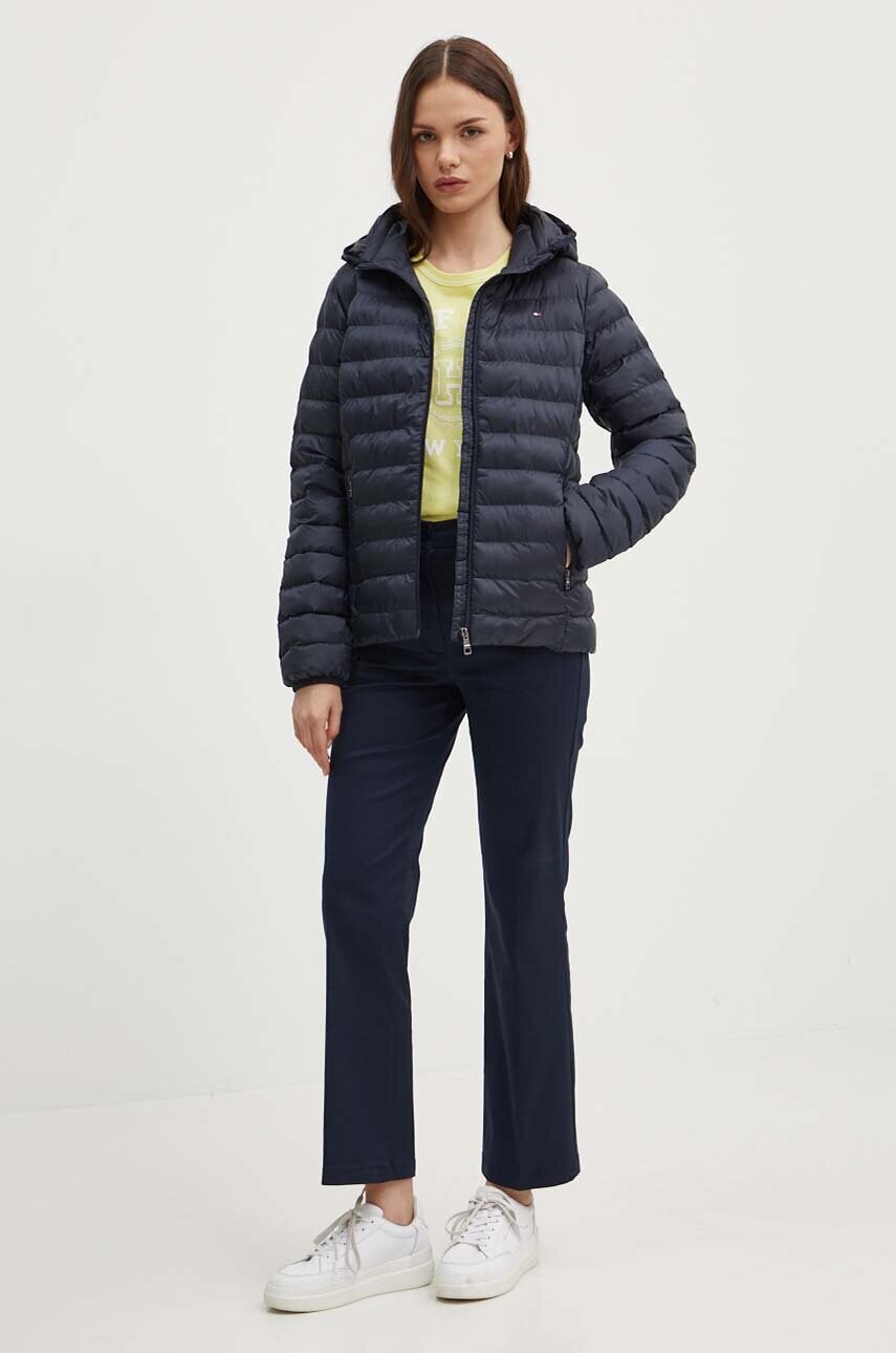 Куртка Tommy Hilfiger жіноча колір синій перехідна WW0WW42046