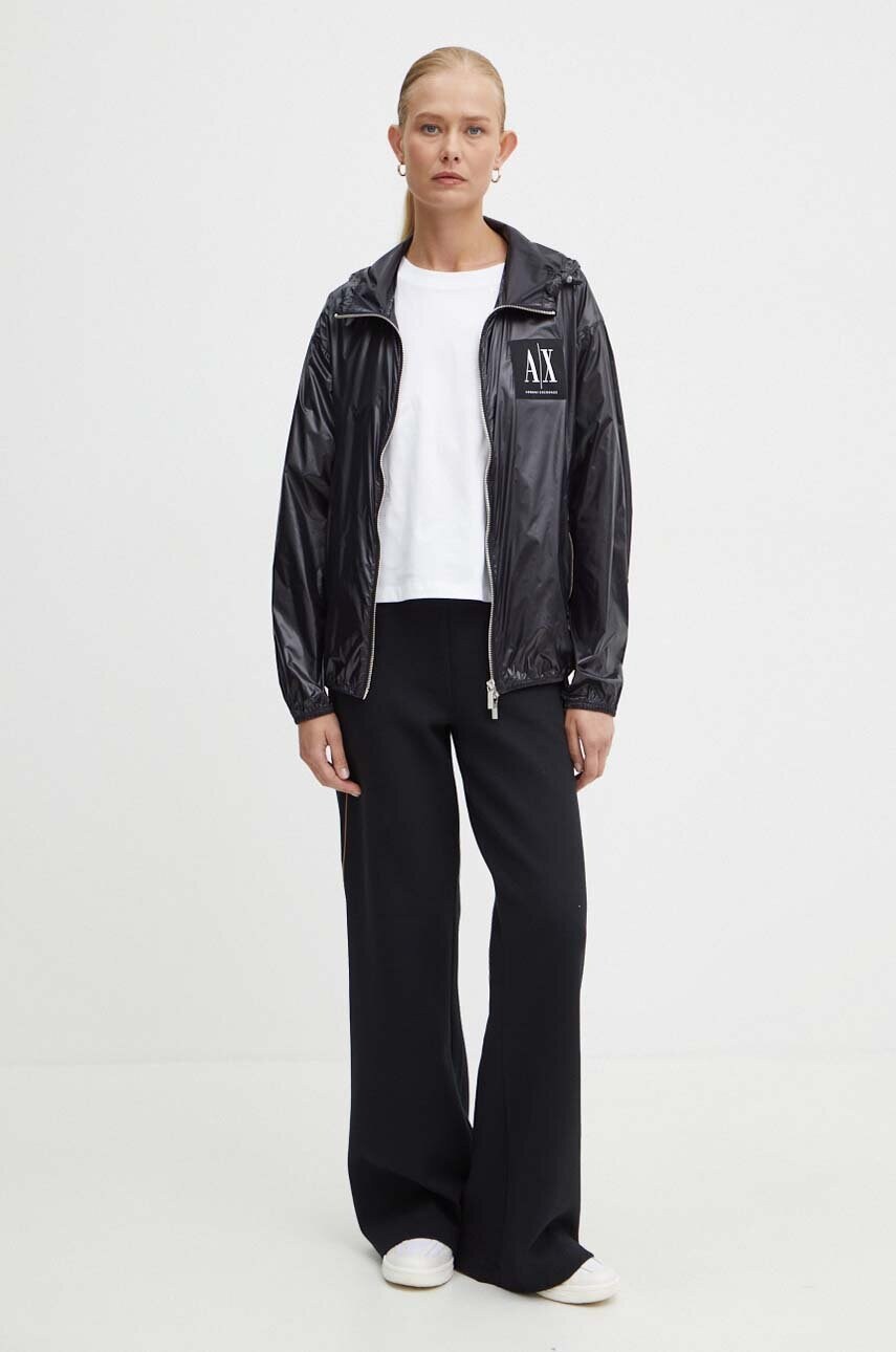Куртка Armani Exchange жіноча колір чорний перехідна oversize 8NYB45 YNYNZ