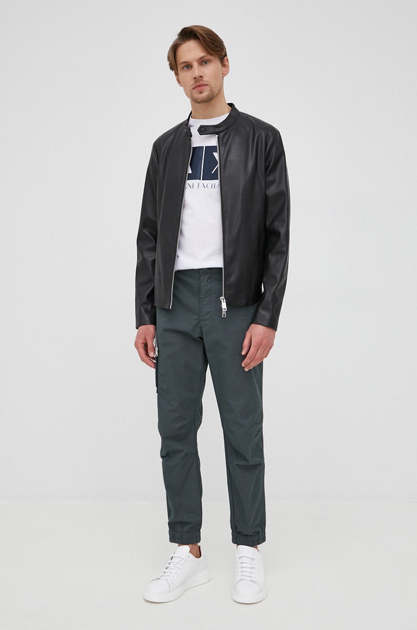 Куртка Armani Exchange чоловіча колір чорний перехідна