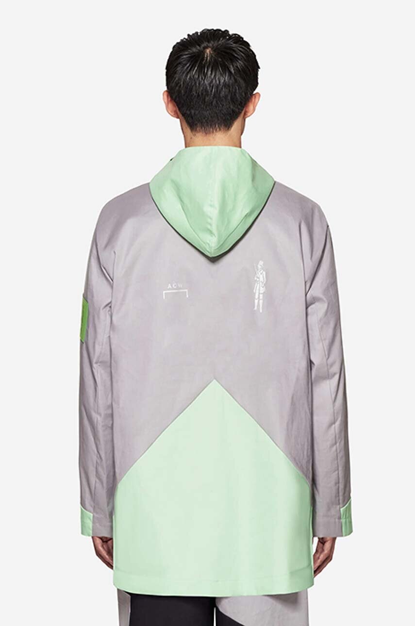Куртка A-COLD-WALL* Woven Geometric Kagool чоловіча колір сірий перехідна oversize ACWMO095A.-GREY/GREEN