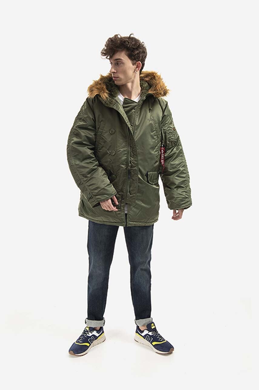 Куртка Alpha Industries N3B чоловіча колір зелений зимова 100106.01-green