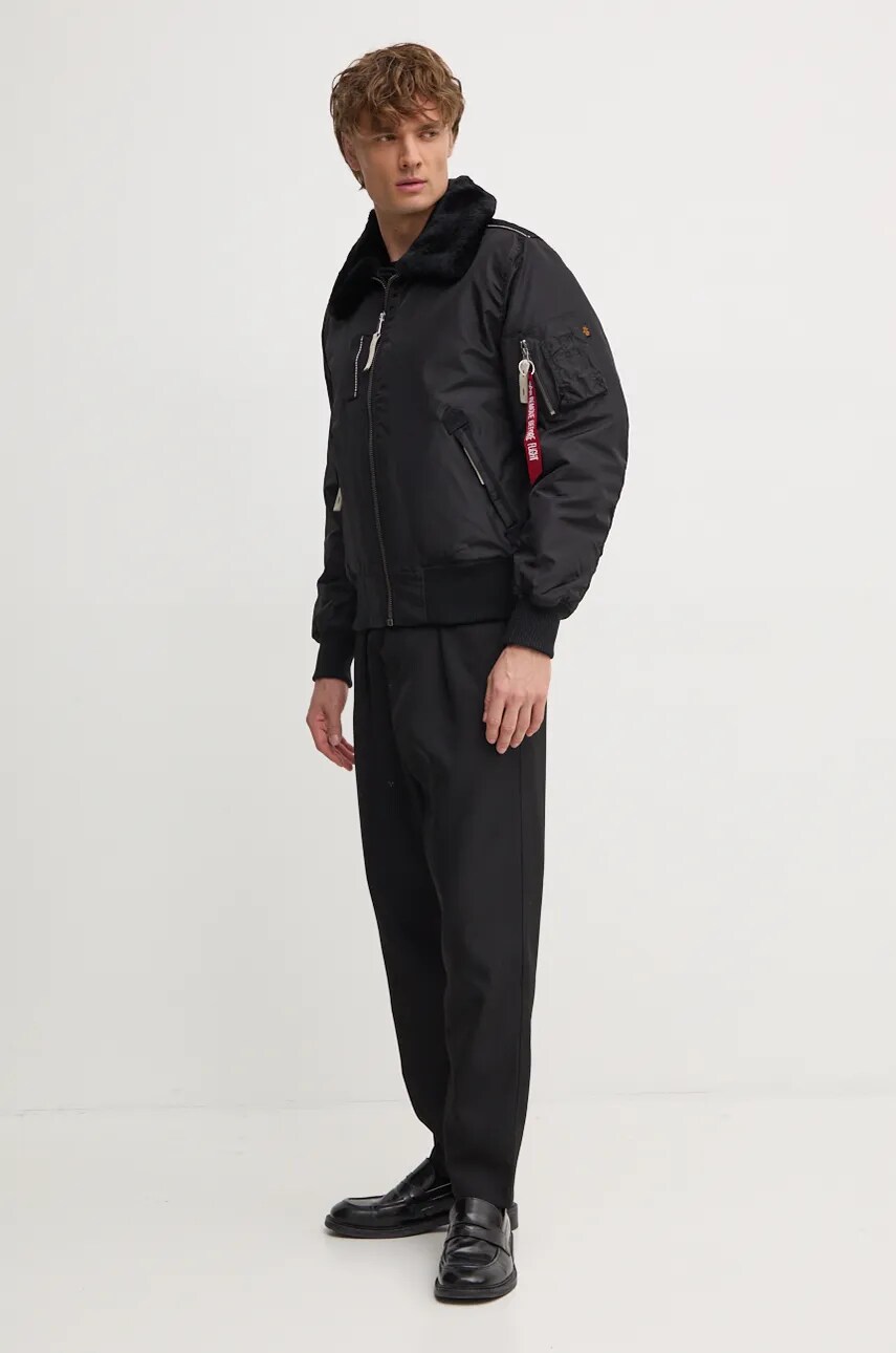 Куртка-бомбер Alpha Industries Injector III чоловічий колір чорний перехідна 143104.03-black