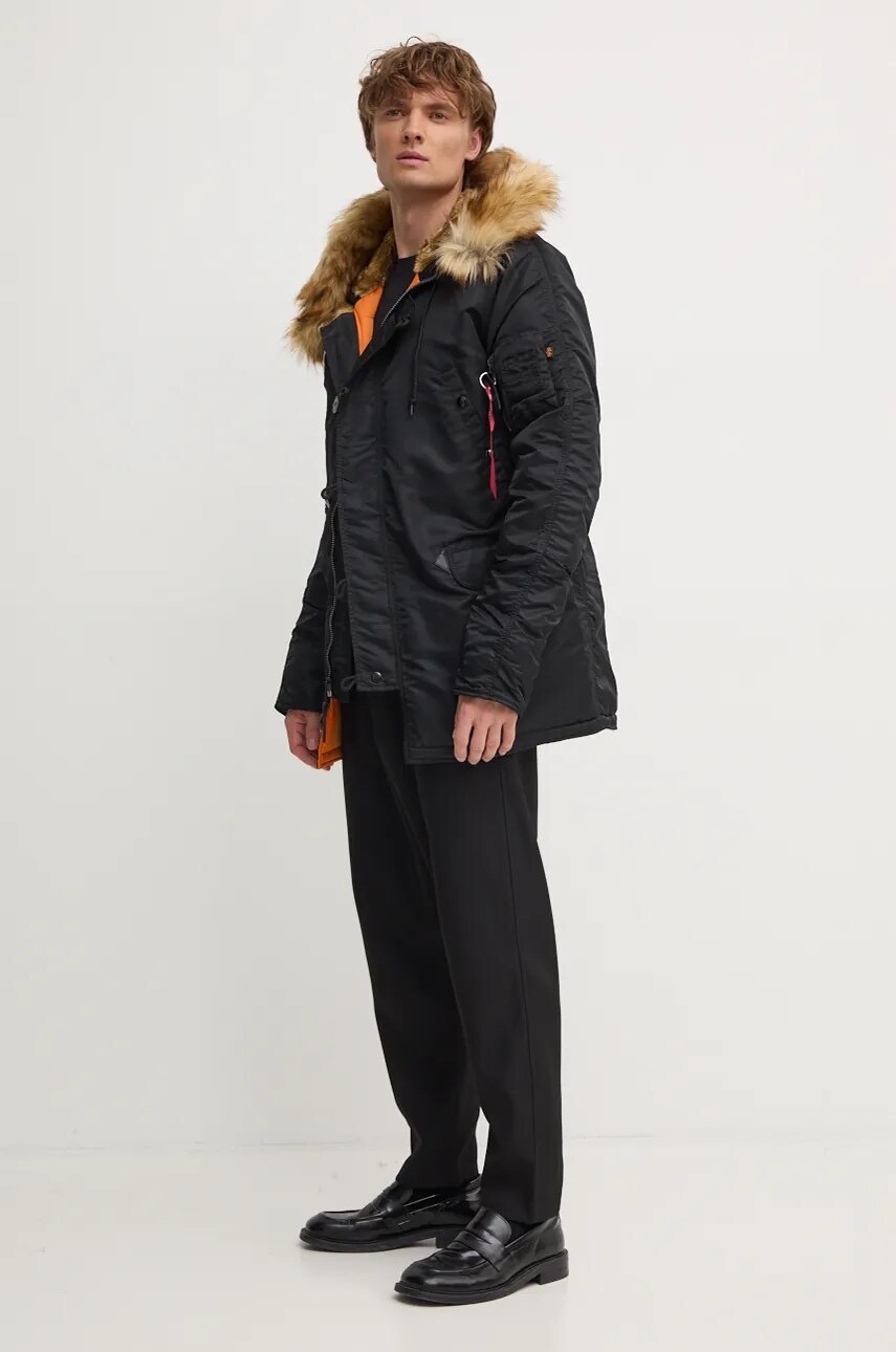 Куртка Alpha Industries PARKA N3B VF чоловіча колір чорний зимова 103141.03-black