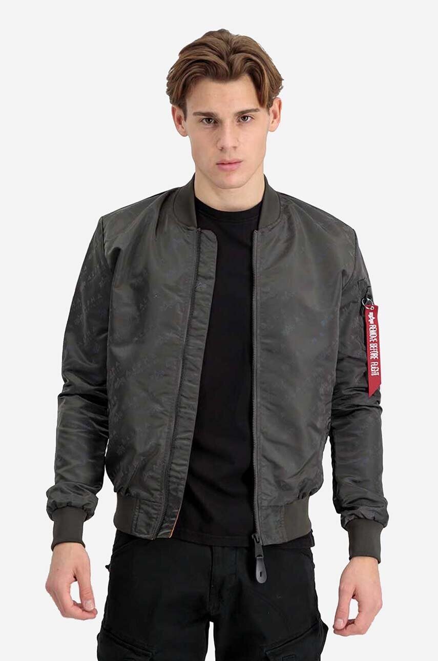 Двостороння куртка-бомбер Alpha Industries MA-1 LW AOP Rainbow чоловіча колір сірий перехідна 106109.136-grey