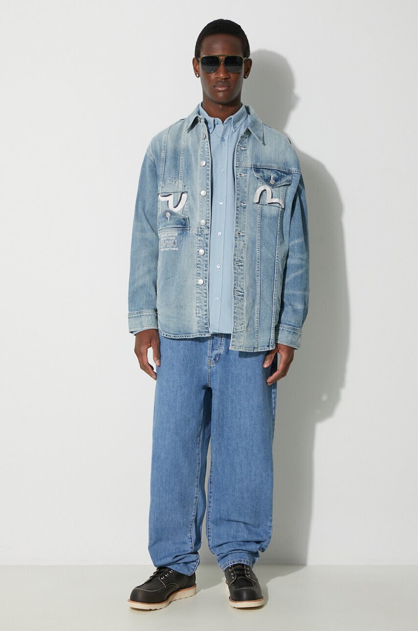 Купити Джинсова куртка Evisu чоловіча перехідна oversize – головне зображення