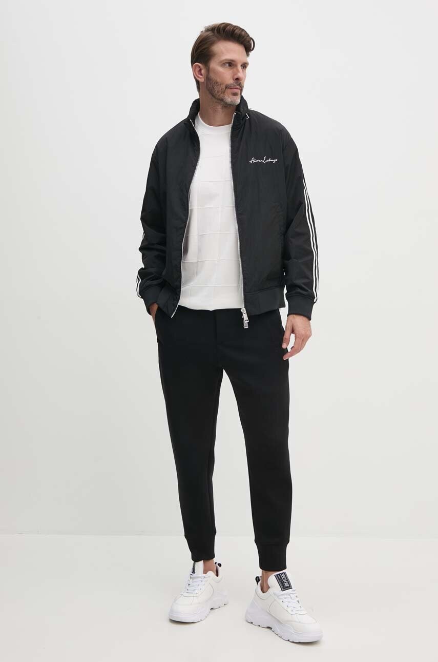 Куртка Armani Exchange чоловіча колір чорний перехідна oversize 8NZB99 ZNXXZ