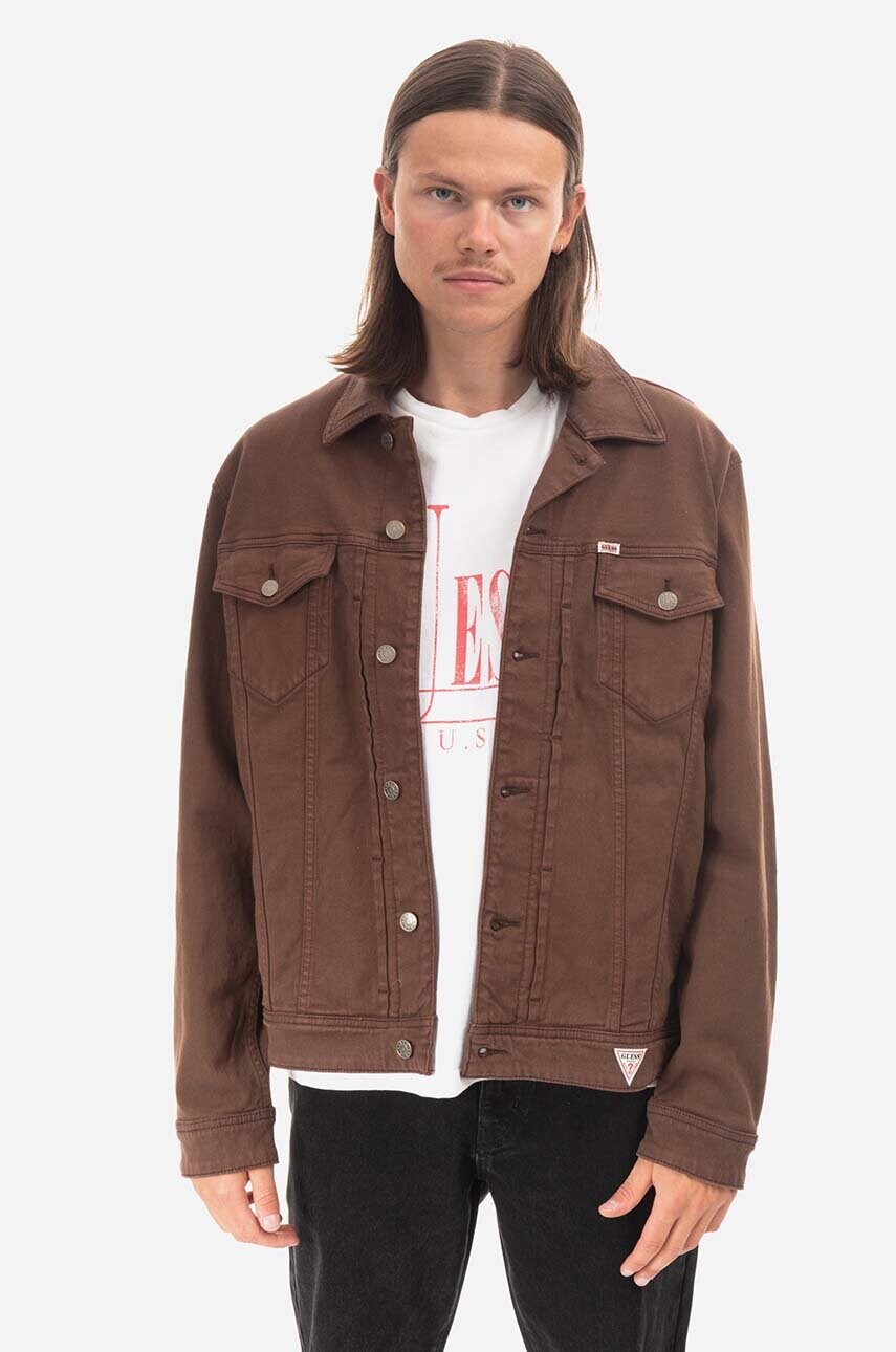 Джинсова куртка Guess Originals Kit Denim колір коричневий перехідна M2BG71.D4QQ0-A11J