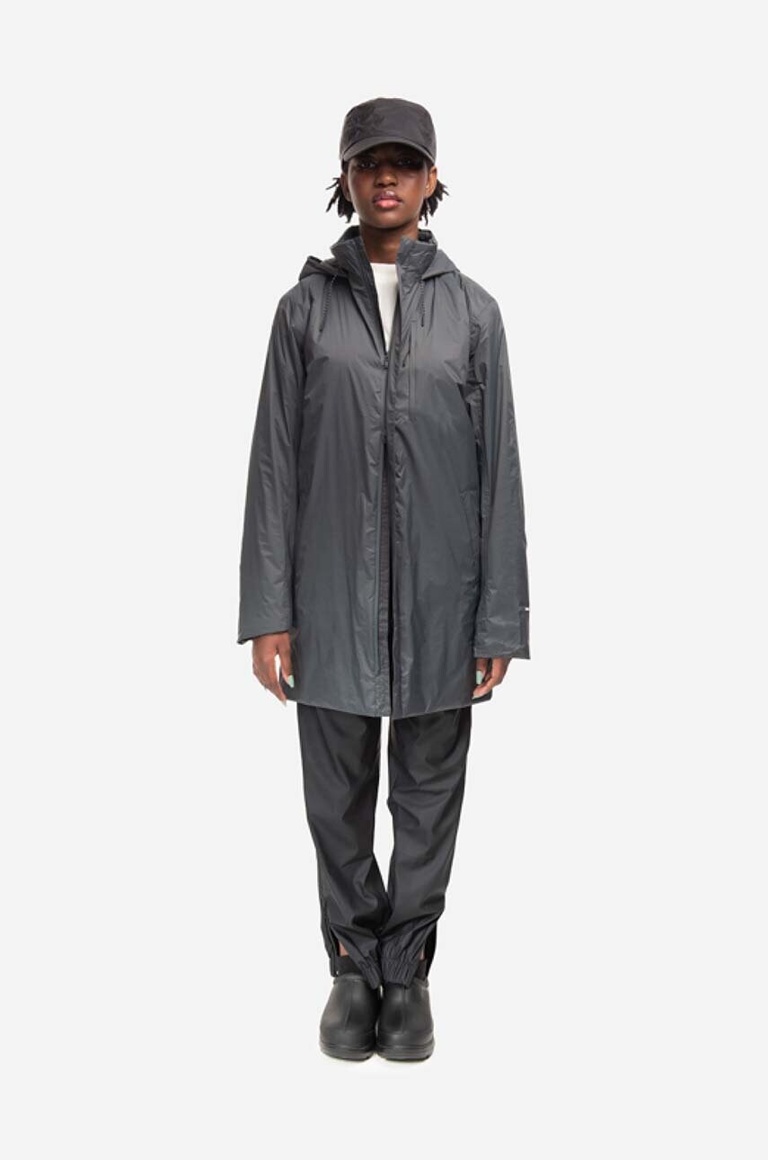 Куртка Rains Padded Nylon Coat колір сірий перехідна 15480.SLATE-SLATE