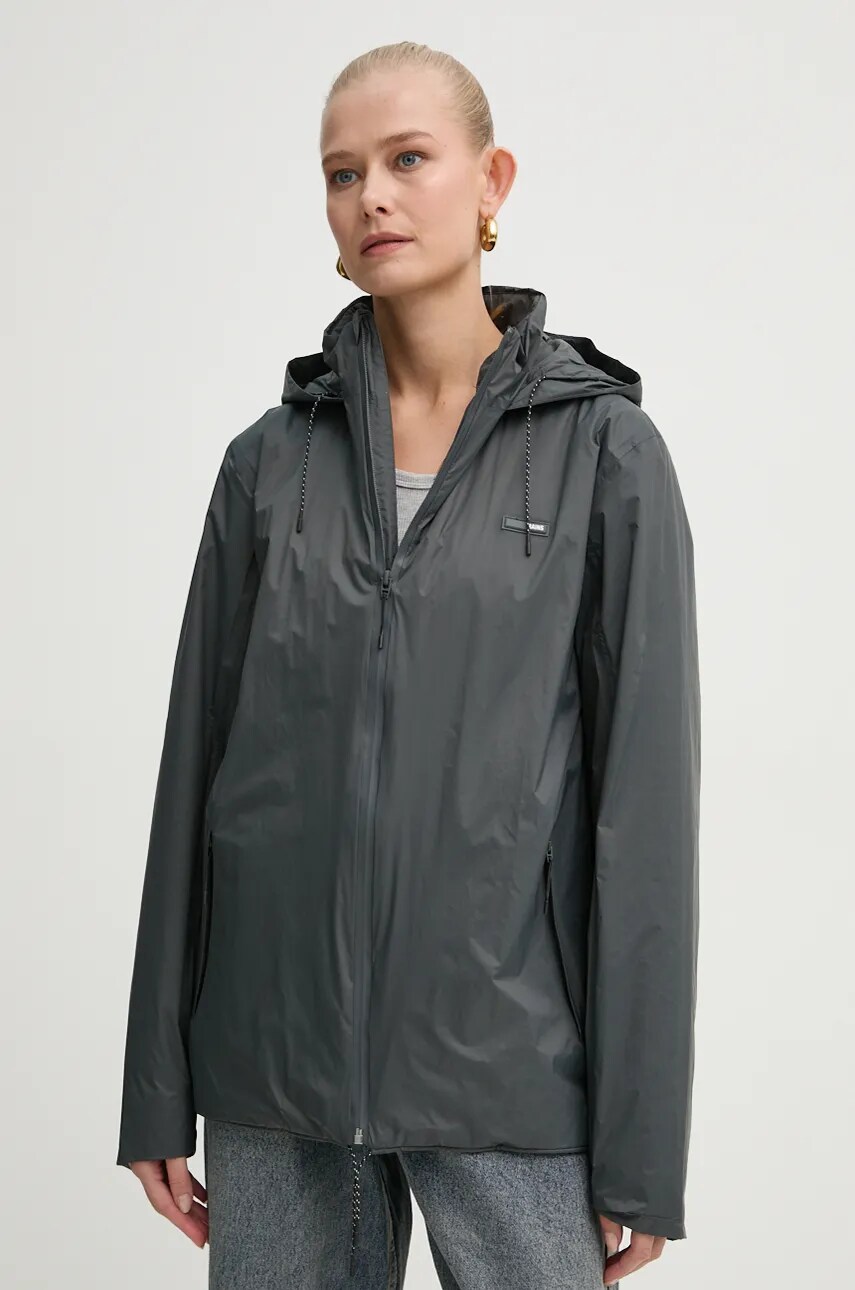 Куртка Rains Padded Nylon колір сірий перехідна oversize 15470.SLATE-SLATE