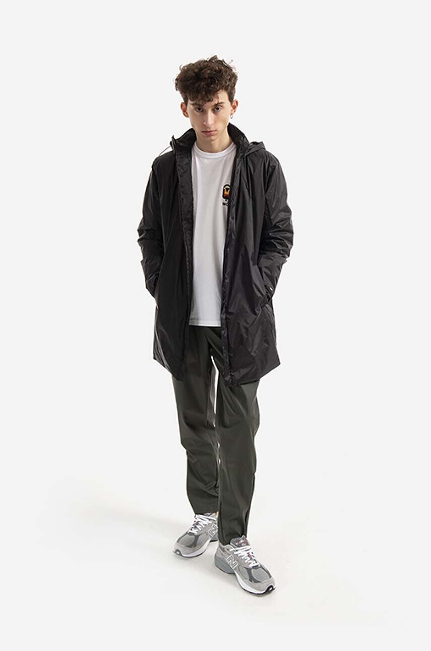 Куртка Rains Padded Nylon Coat колір чорний перехідна oversize 15480.BLACK-BLACK
