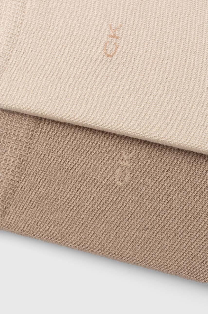 Шкарпетки Calvin Klein 2-pack жіночі колір бежевий