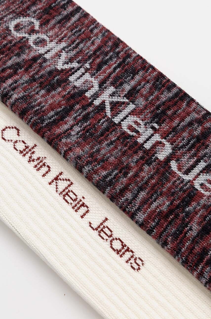 Шкарпетки Calvin Klein Jeans 2-pack чоловічі колір бордовий 701230602