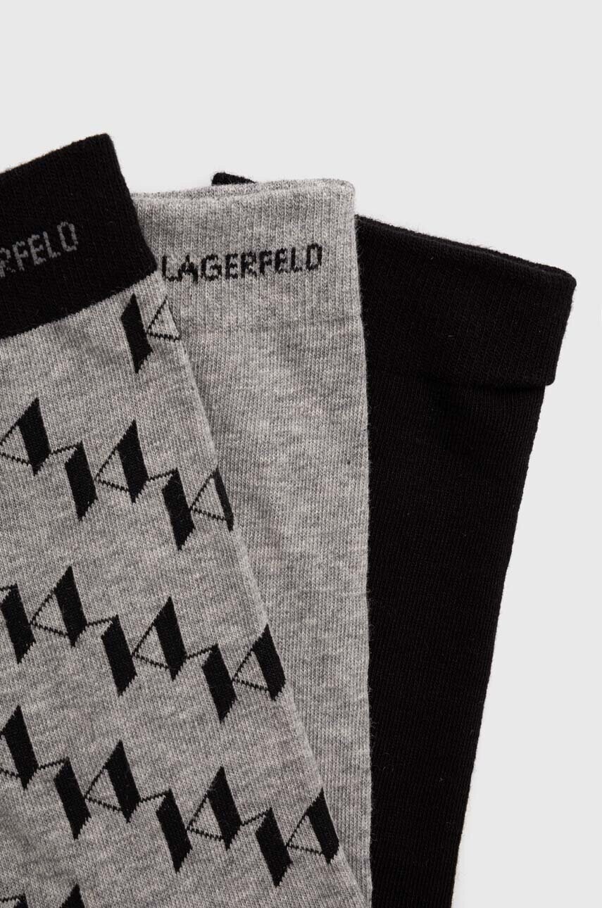 Шкарпетки Karl Lagerfeld 3-pack K/MONOGRAM чоловічі колір сірий 245M6004
