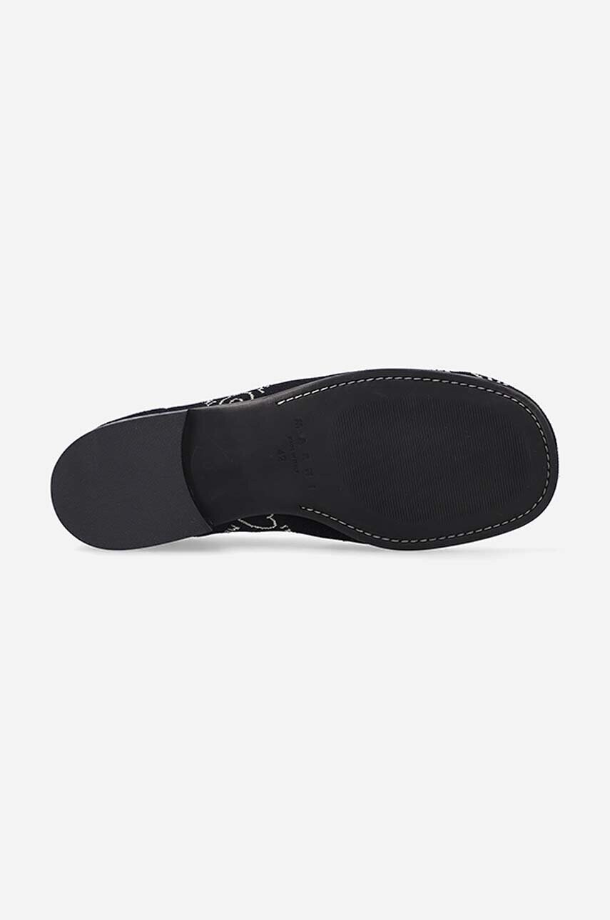 Мокасини Marni Moccasin Shoe жіночі колір чорний на плоскому ходу MOMS003601.P4601.Z2Q23-black