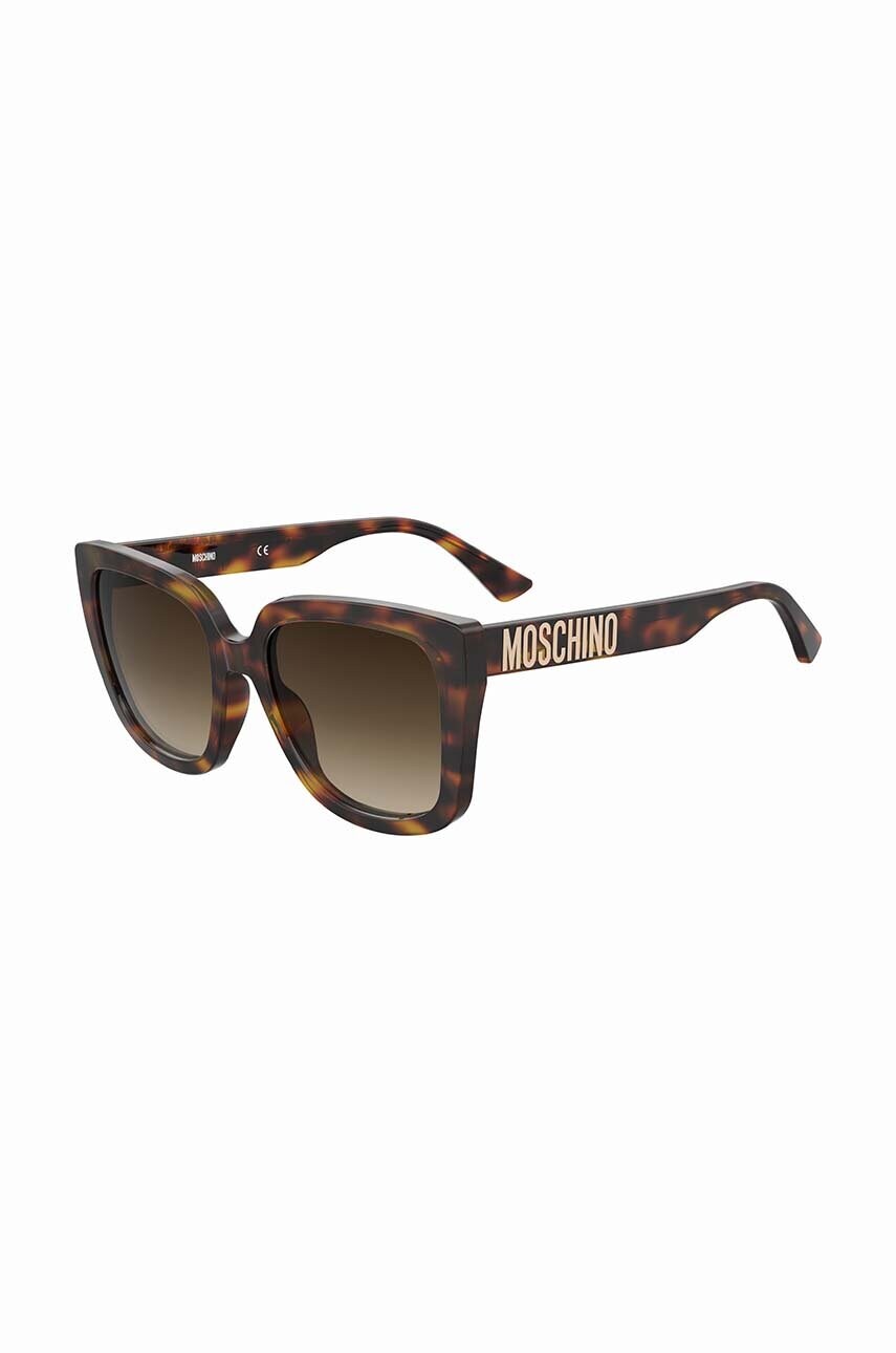 Сонцезахисні окуляри Moschino жіночі колір коричневий