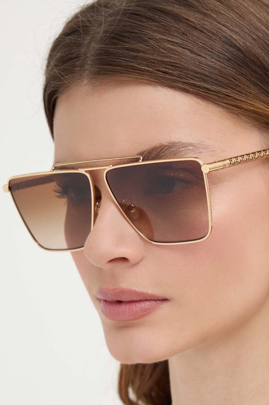 Сонцезахисні окуляри Versace жіночі колір золотий 0VE2266