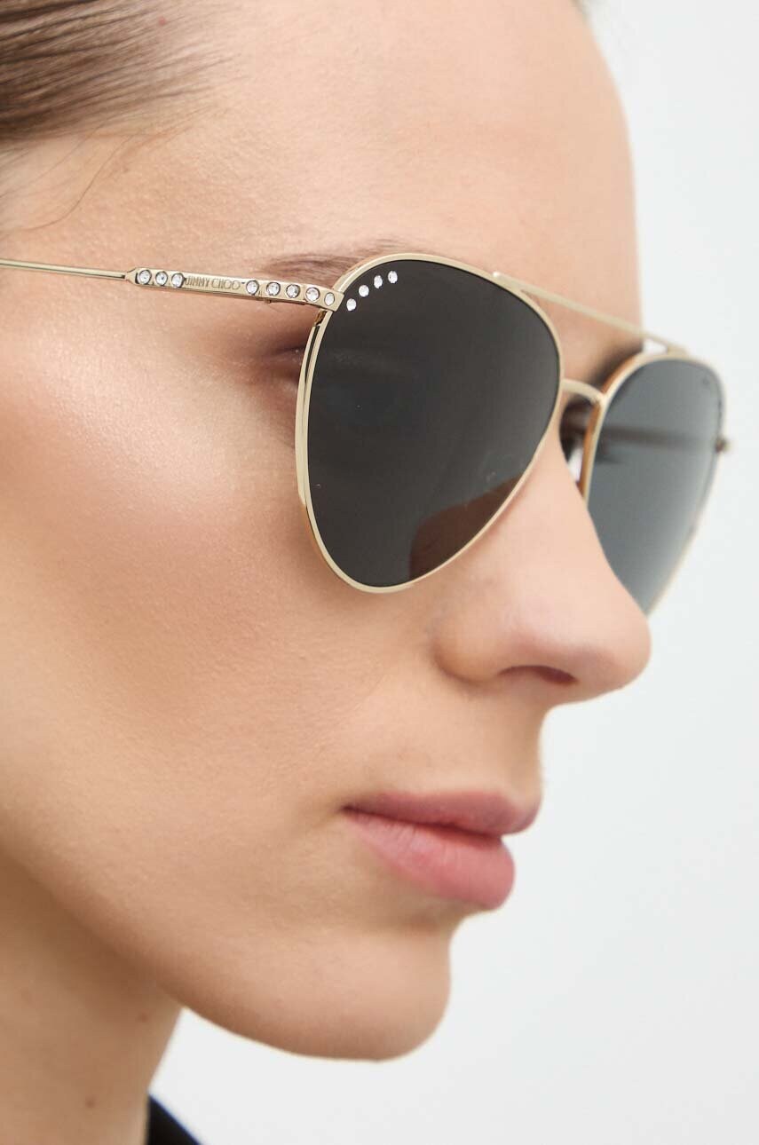 Сонцезахисні окуляри Jimmy Choo жіночі колір чорний 0JC4002B