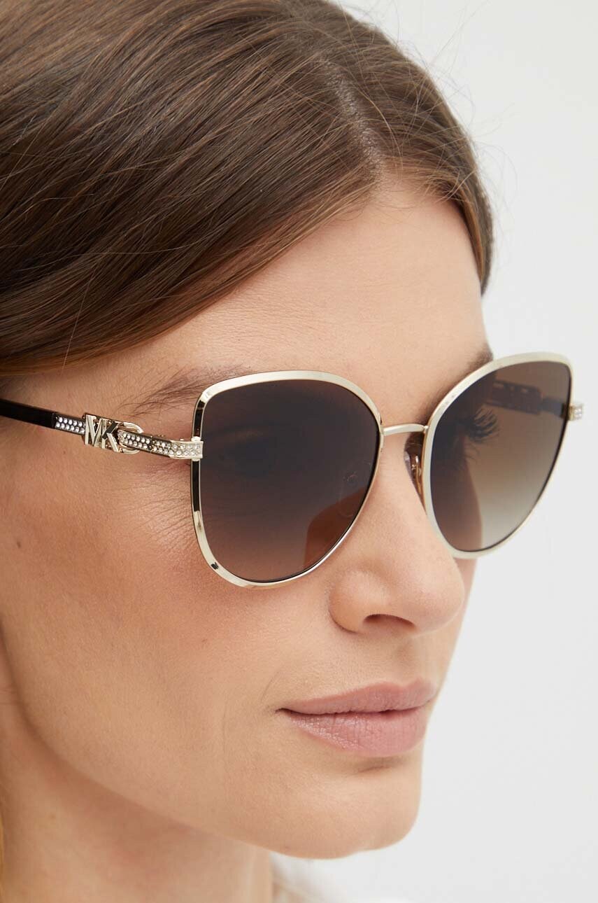 Сонцезахисні окуляри Michael Kors CATALONIA жіночі колір золотий 0MK1144B