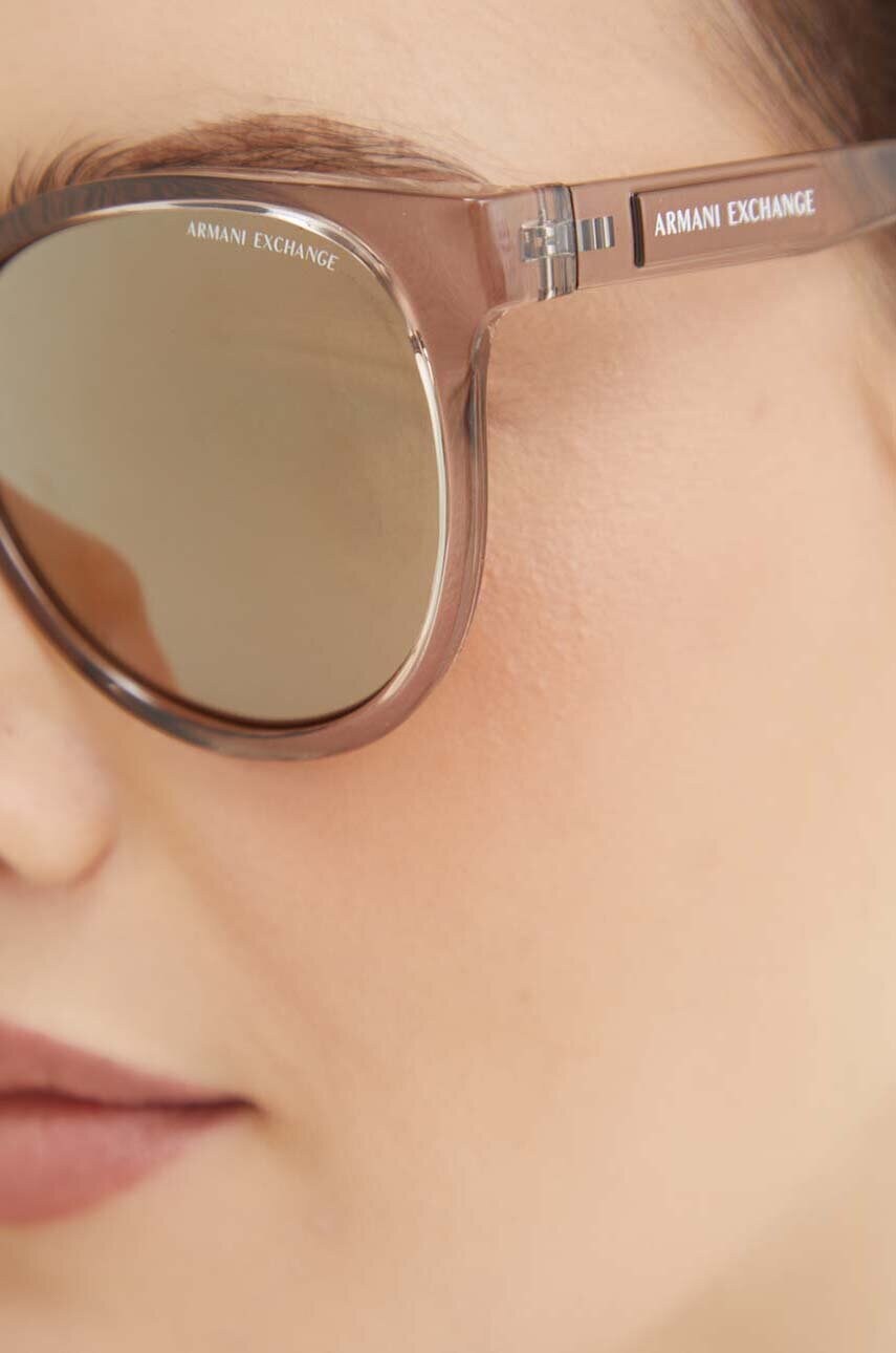 Сонцезахисні окуляри Armani Exchange жіночі колір бежевий 0AX4144SU