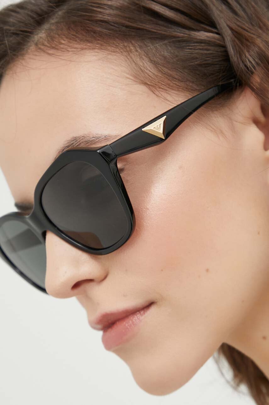 Сонцезахисні окуляри Emporio Armani жіночі колір чорний