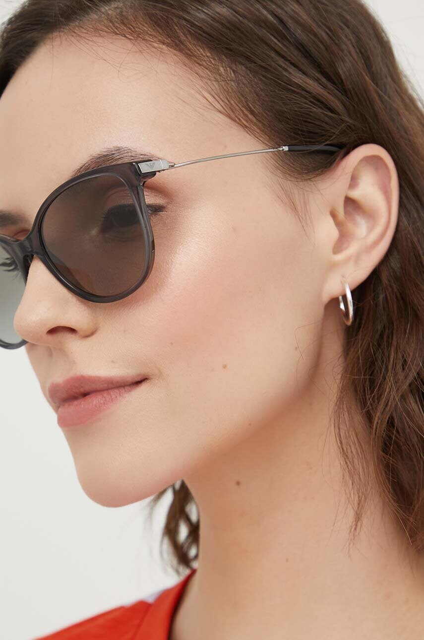Сонцезахисні окуляри Emporio Armani жіночі колір чорний