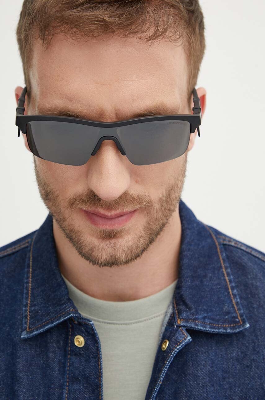 Сонцезахисні окуляри Emporio Armani чоловічі колір чорний