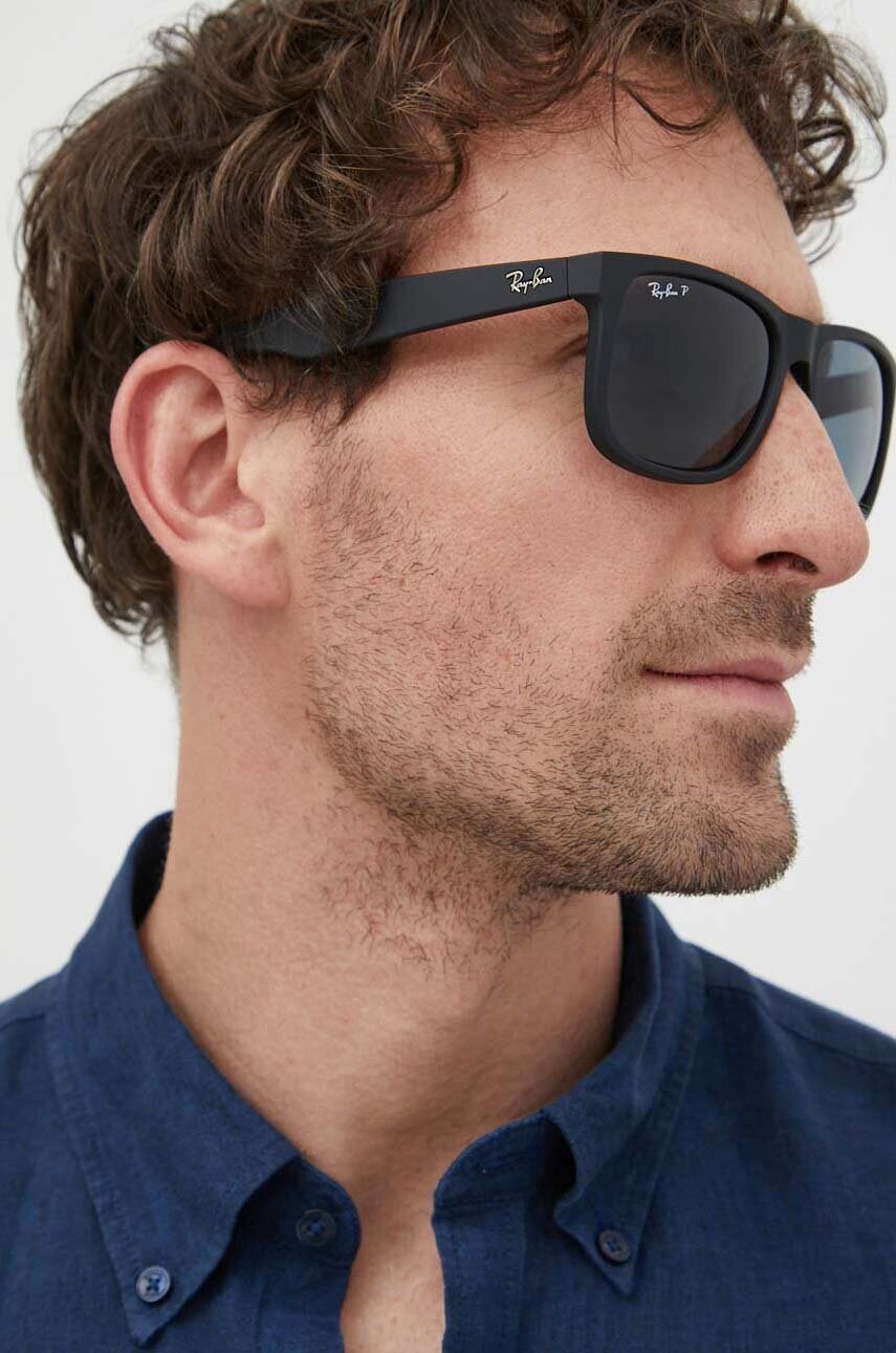 Сонцезахисні окуляри Ray-Ban JUSTIN чоловічі колір чорний 0RB4165