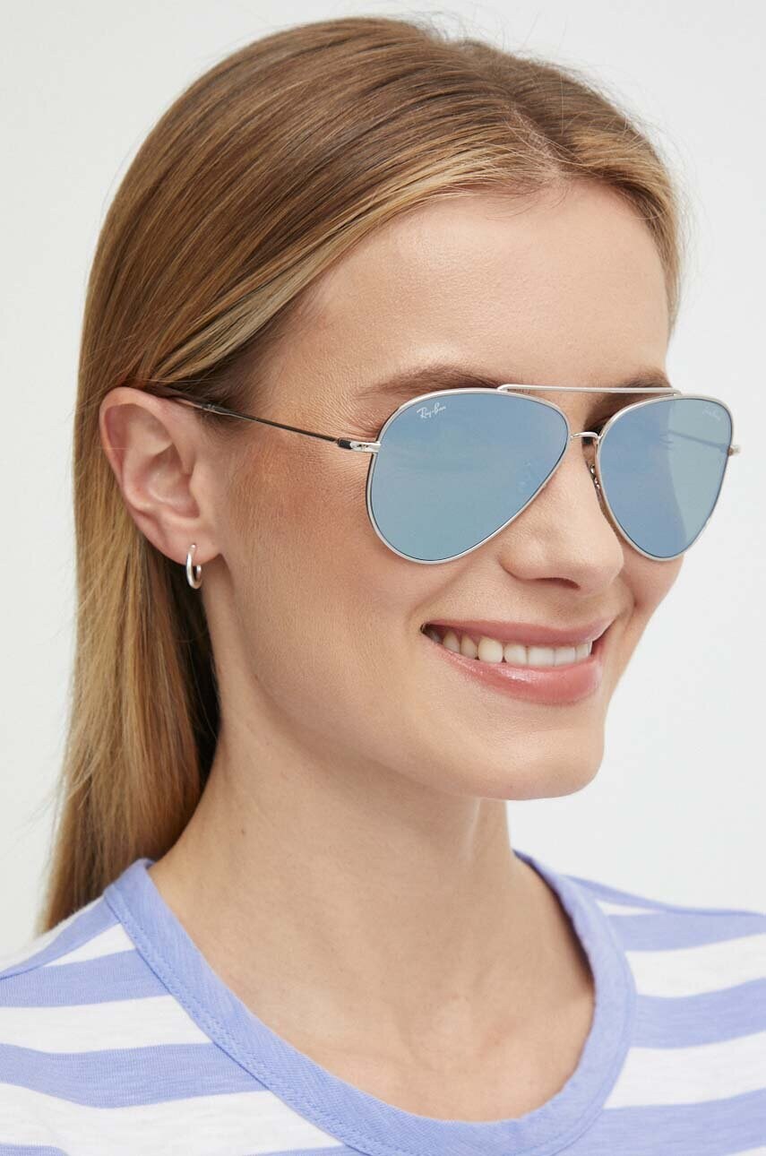 Сонцезахисні окуляри Ray-Ban 0RBR0101S колір срібний