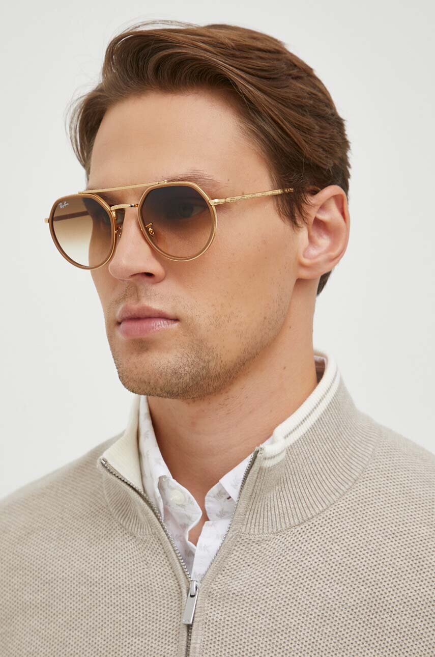 Сонцезахисні окуляри Ray-Ban колір бежевий