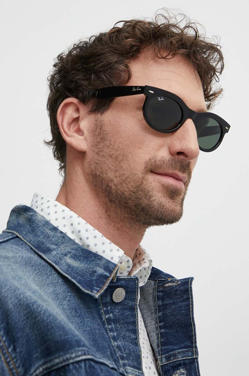 Сонцезахисні окуляри Ray-Ban колір чорний