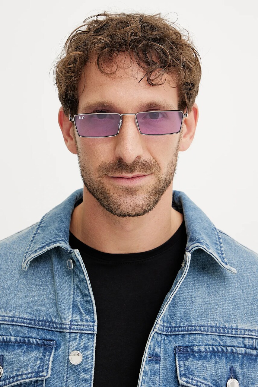 Сонцезахисні окуляри Ray-Ban колір срібний 0RB3741
