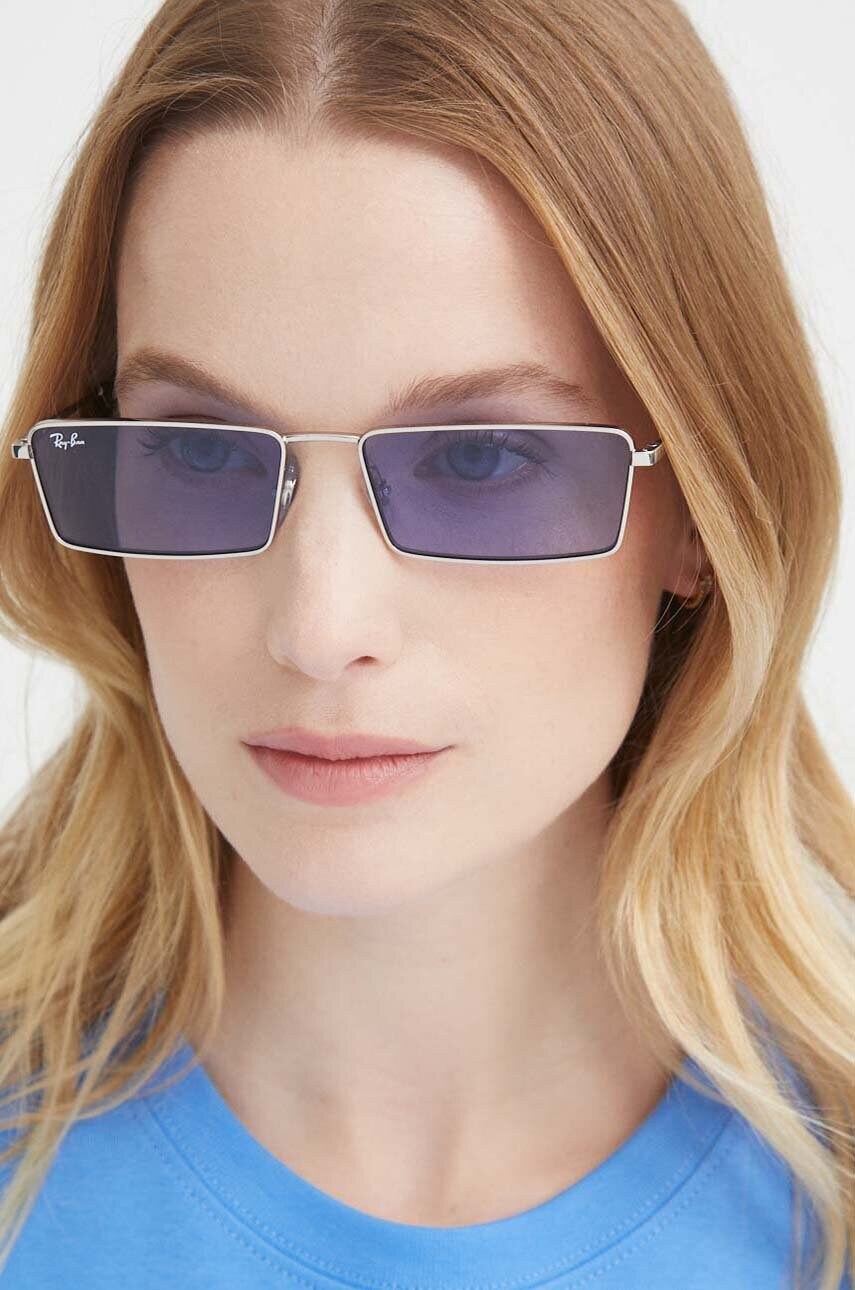 Сонцезахисні окуляри Ray-Ban колір срібний