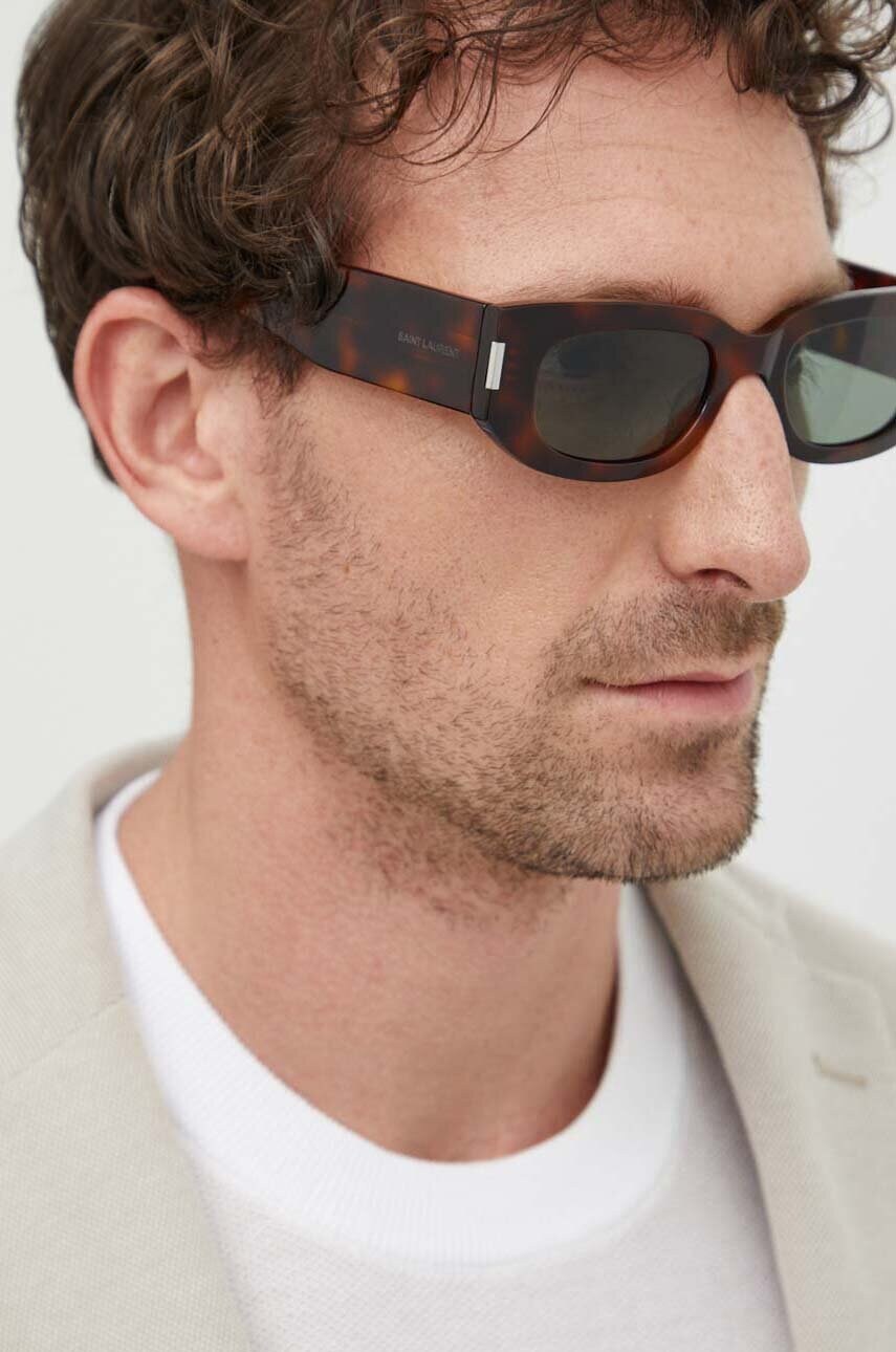 Сонцезахисні окуляри Saint Laurent колір коричневий SL 697