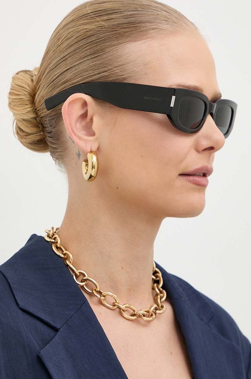 Сонцезахисні окуляри Saint Laurent колір чорний SL 697