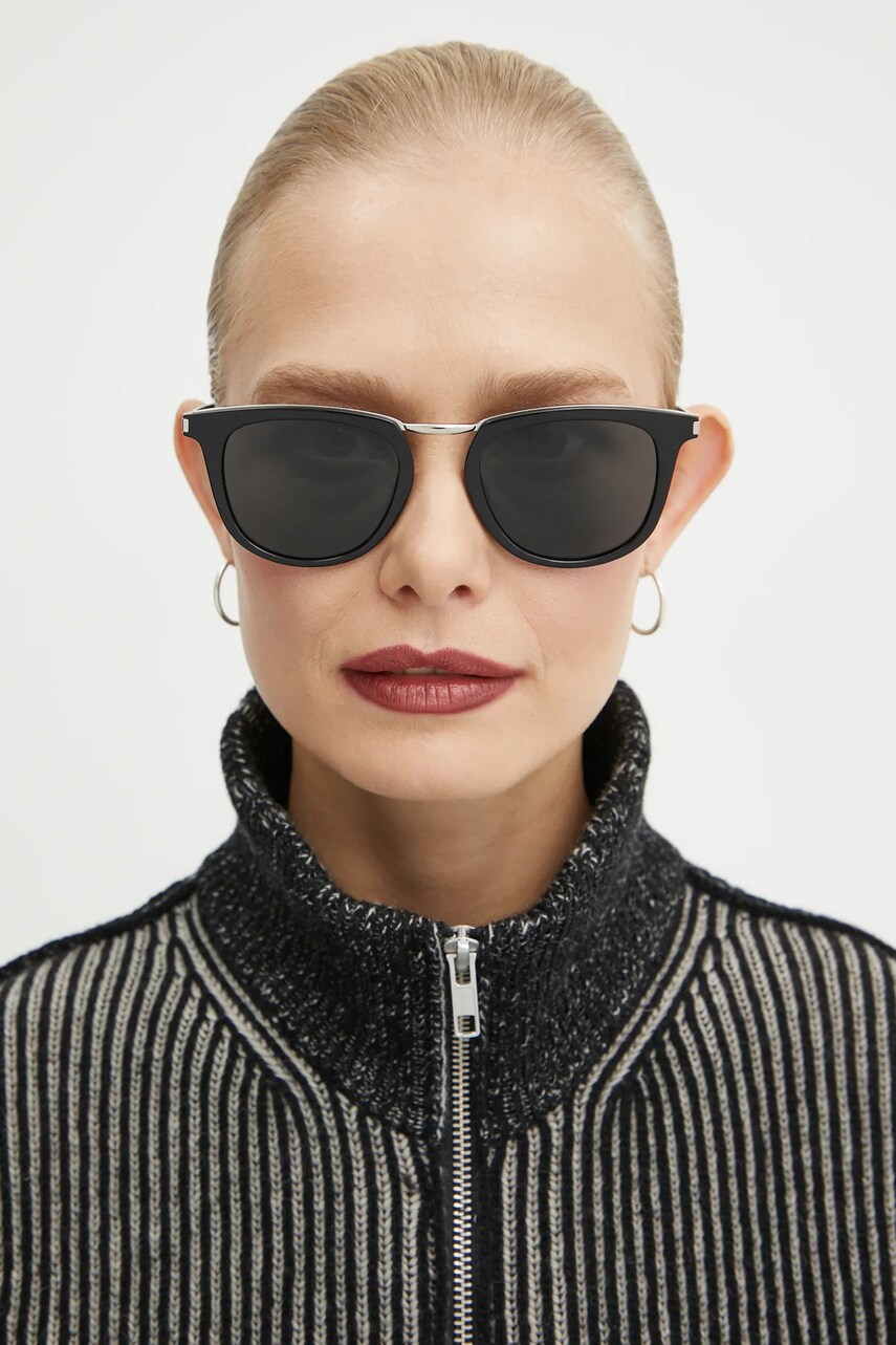 Сонцезахисні окуляри Saint Laurent колір чорний SL 753
