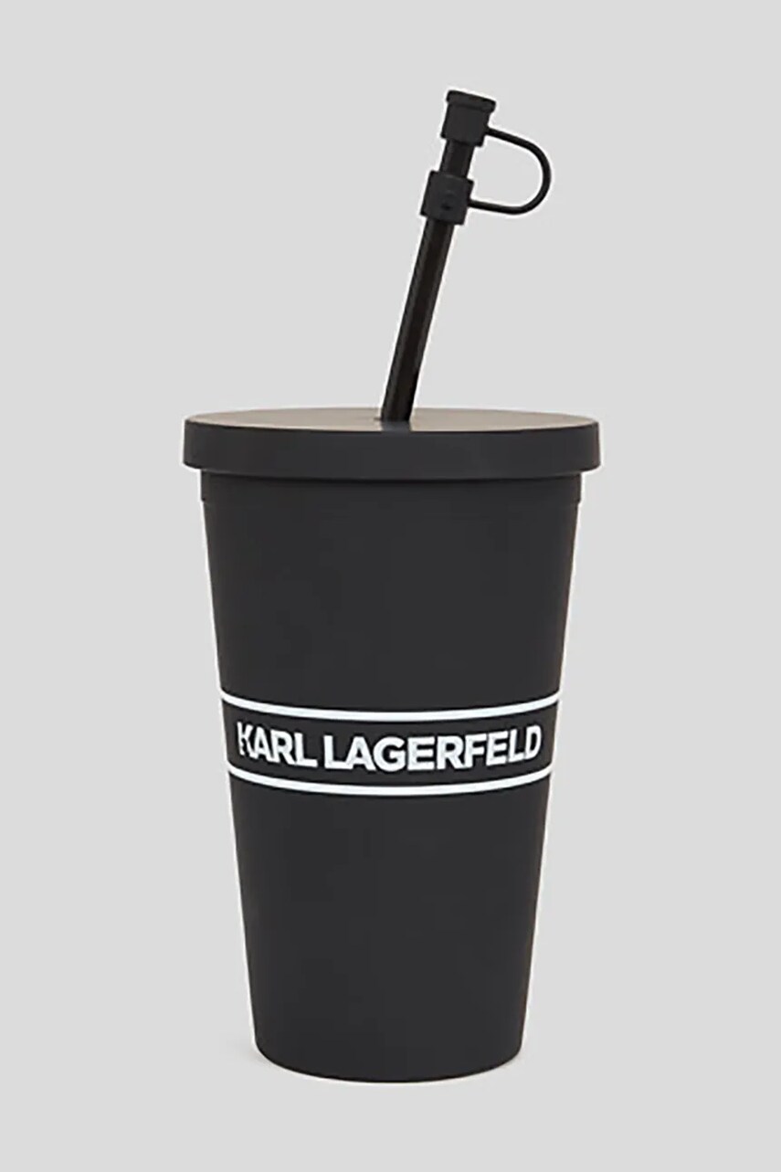 Пляшка з трубочкою Karl Lagerfeld Essential To Go колір чорний A1M42033